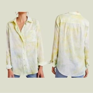 Anthropologie The Cate Classic   Tie-Dye Button-down Pilcro Shirt Sz M